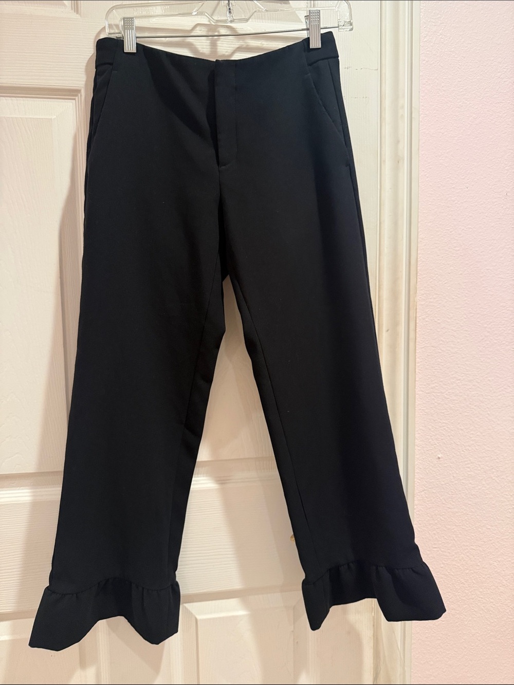 Banana republic Black Ruffle-Hem Women's Pants
